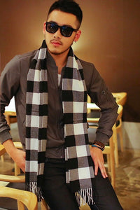 ผ้าพันคอลายสก็อตใหญ่ - Unisex Classic Plaid Wool Scarf