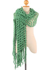 ผ้าพันคอไหมพรมตาข่าย  - Large Cable-Knit Soft Wool Scarf