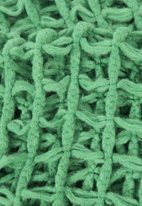 ผ้าพันคอไหมพรมตาข่าย  - Large Cable-Knit Soft Wool Scarf