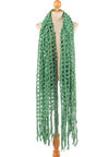 ผ้าพันคอไหมพรมตาข่าย  - Large Cable-Knit Soft Wool Scarf