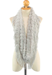 ผ้าพันคอทรงกลมอินฟินิตี้ - Warm Knit Infinity Scarf With Tassels