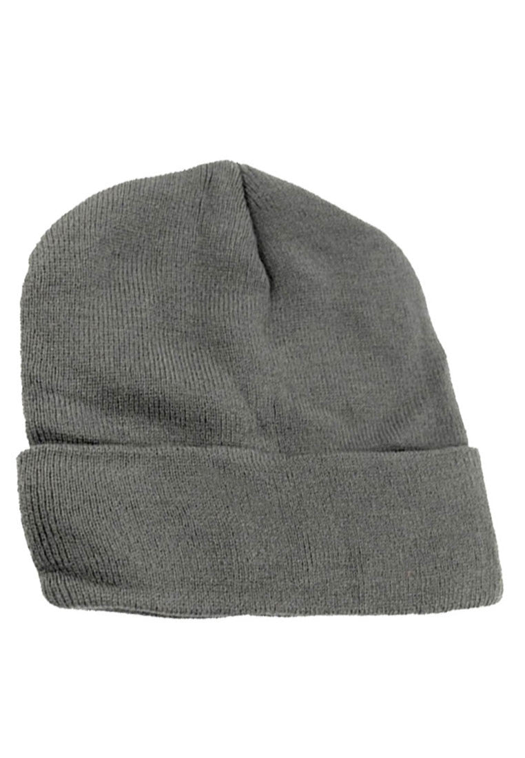 หมวกไหมพรมทรงบีนนี่ H005 - Unisex Solid Thick Wool Ribbed Beanie Hat