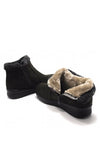 รองเท้าบูทหนังกำมะหยี่แต่งเข็มขัด No.312 - Faux Fur Snow Suede Flat Ankle Boots