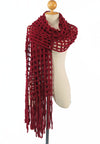 ผ้าพันคอไหมพรมตาข่าย  - Large Cable-Knit Soft Wool Scarf