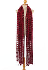 ผ้าพันคอไหมพรมตาข่าย  - Large Cable-Knit Soft Wool Scarf