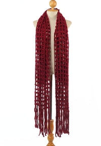 ผ้าพันคอไหมพรมตาข่าย  - Large Cable-Knit Soft Wool Scarf