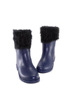 รองเท้าบูทหนังรับเบอร์ กันหิมะกันหนาว แต่งเฟอร์ No.147- Mid Calf Waterproof Rainboots With Fur