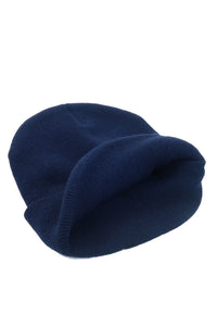 หมวกไหมพรมทรงบีนนี่ H005 - Unisex Solid Thick Wool Ribbed Beanie Hat
