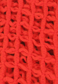 ผ้าพันคอไหมพรมตาข่าย  - Large Cable-Knit Soft Wool Scarf