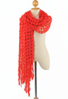ผ้าพันคอไหมพรมตาข่าย  - Large Cable-Knit Soft Wool Scarf