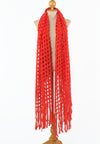 ผ้าพันคอไหมพรมตาข่าย  - Large Cable-Knit Soft Wool Scarf