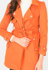 เสื้อโค้ทผ้าวูลกันหนาว  - Double-Breasted Woolen Coat with Belt