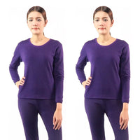 เสื้อลองจอห์นฮีทเท็คคอกลม (2ชิ้น) - Round Neck Thermal Winter Heattech Long Johns T-shirt