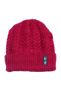 หมวกไหมพรมถักลายเปีย บุขนด้านใน H012- Unisex Cable Knit Fleece Lining Knit Beanie Ski Hat