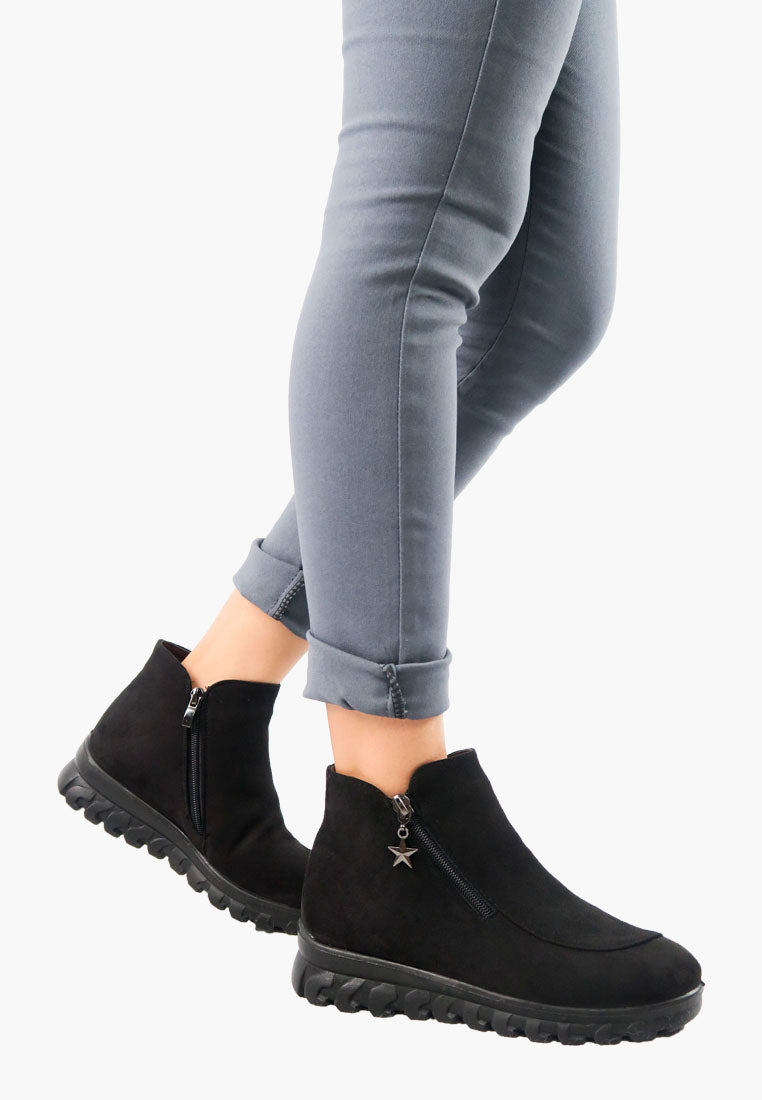 รองเท้าบูทกันหนาวอุณหภูมิติดลบ บุขนด้านใน No.721 - Snow Velvet Fleece Ankle Boots