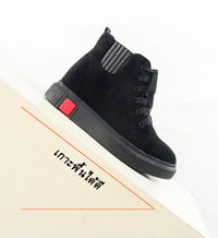 รองเท้าบูทกันหนาว No.6503 - Lace Up Leather Ankle Boots