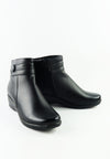 รองเท้าบูทหนังกันหนาว No.6822 - Faux Fux Patent Leather Ankle Boots