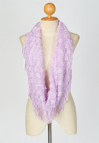 ผ้าพันคอทรงกลมอินฟินิตี้ - Warm Knit Infinity Scarf With Tassels