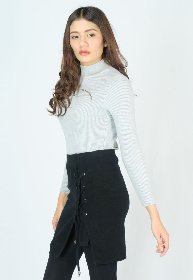 เสื้อไหมพรมคอเต่าแขนยาว - Korean Thick Turtleneck Sweater (T-076)