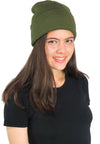 หมวกไหมพรมทรงบีนนี่ H005 - Unisex Solid Thick Wool Ribbed Beanie Hat