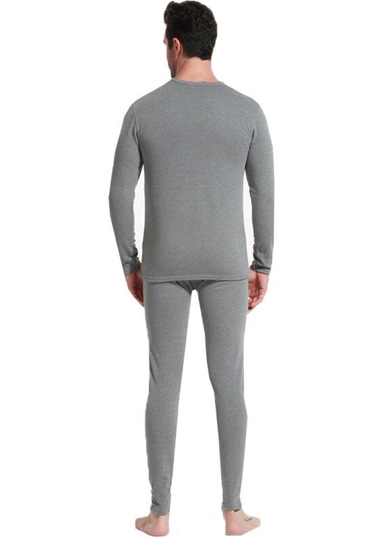 ชุดเซ็ตลองจอห์นผู้ชายบุขนหนา เกรดพิเศษอุ่นถึงติดลบ L028- Set Soft Wool Lining Thermal Thick Long Johns Top and Pants